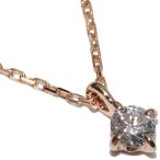 エテ ペンダントネックレス K18PG ダイヤ0.06ct