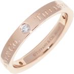 ティファニー 指輪 K18PG ダイヤ3P(0.07ct) T&CO.バンドリング フラットバンドリング 幅3ミリ
