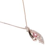 ペンダントネックレス K18PG 天然ピンクサファイア0.225ct ダイヤ0.21ct ペンダントネックレス