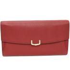 カルティエ ファスナー長財布(小銭入れあり) Cドウカルティエ インターナショナルウォレット カーフ ボルドー ゴールド金具 L3001512