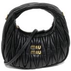ショッピングMIUMIU ミュウミュウ ハンドバッグ ワンダー マテラッセレザー ホーボー ミニバッグ シープスキン ネロ(黒) ゴールド金具 2WAY 5BP078_AN88_F0002_V_OOO