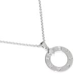 ブルガリ ペンダントネックレス K18WG ダイヤ1P(0.09ct) ブルガリブルガリ サークルロゴ ペンダントネックレス 361076