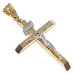 ペンダントトップ K18YG K18WG ロザリオクロス