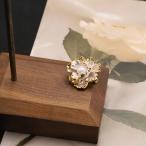 ブローチアクセサリ淡水パール真珠花...