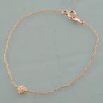 [J01] Folli Folli Folli Follie K10 розовое золото Heart mere бриллиант 0.03ct браслет б/у товар произведена отделка 