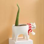  кошка посадочная машина керамика осушение дыра цветочный горшок керамика горшок кактус горшок посадочная машина суккулентное растение pot манга кошка новый год подарок 