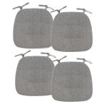 ショッピング座布団 座布団 椅子用馬蹄形クッション ダイニングチェア用クッシ 紐付きシートクッション 椅子シート座布団 チェア用 ヘリンボーン柄  セット 椅子用 馬蹄型 ひも付