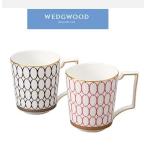 ショッピングマグカップ WEDGWOOD ウェッジウッド ルネッサンスゴールド マグカップ ペアギフトセット (ピンク＆ブルー)