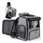 AIFY ペットキャリー ペットバッグ リュック2in1 持ち運べるペットの広々空間 猫