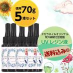 【送料無料】紫外線で固まる　タカラネイルのオリジナルUVレジン液ハード超徳用70g5本セット レジン手芸