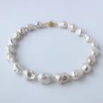 パールネックレスバロック16-19mm大ぶり淡水パールネックレス結婚式オイ...