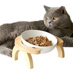 PETTOM 猫用フード ボウル 猫 皿 食器 猫 食器 木製 傾斜がある 15度 ホワイト ペット ボウル フードボウル 犬 猫?