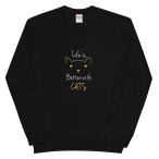 BetterwithCats猫トレーナー猫Tシャツかわいい猫Tシャツおもし...