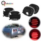 シボレーコルベットc4 1991-1996 zr-1 1990-1995用赤色ledテールライトキット リアバンパー 車ブレーキ ウィンカー 4個