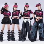  rose розовый черный чёрный Denim способ Kids танцевальный костюм hip-hop девочка Jazz Dance выставить Cheer ребенок одежда tops брюки k-pop костюм jazz hiphop.