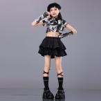  чёрный белый mo The ik рисунок черный белый Kids танцевальный костюм hip-hop девочка Jazz Dance выставить Cheer ребенок одежда tops брюки k-pop костюм jazz hiphop.