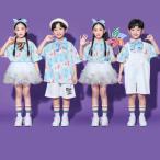  белый белый бледно-голубой полька-дот рисунок розовый девочка мужчина Kids танцевальный костюм hip-hop длинные брюки выставить ребенок одежда tops k-pop jazz hiphop Event учебное заведение праздник 