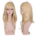 [55cm] medium Gold длинный web парик половина twin костюмированная игра полный парик передний . организовать свободно . данго katsula менять оборудование маскарадный костюм простой простой аниме 