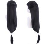  черный длинный волосы голова . часть . маленький . "конский хвост" ....... стиль историческая драма "конский хвост" чёрный парик парик костюмированная игра менять оборудование маскарадный костюм Halloween аниме 