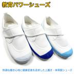 教育パワーシューズ 上履き 青 白 子供 女の子 男の子 大人 幼稚園 小学校 中学校 幅広 体育館履き 校内履き 内履き 上靴 うわぐつ 面ファスナー 教育シューズ