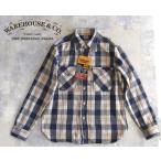 ショッピング柄 WAREHOUSE ウエアハウス FLANNEL SHIRTS B柄 【2025 MODEL】【アイボリー】OR1-NVY ネルシャツ