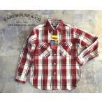 ショッピング柄 WAREHOUSE ウエアハウス FLANNEL SHIRTS C柄 【2025 MODEL】RED　ネルシャツ