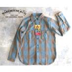 WAREHOUSE ウエアハウス FLANNEL SHIRTS A柄 / SAX ネルシャツ