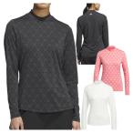 ショッピングレディ 夏 アディダス ゴルフ モックシャツ レディース 長袖 モックネック Tシャツ ヒートレディ ゴルフウェア 総柄 ジャガード ブランド 無地 春 夏 秋 JRY49 adidas golf