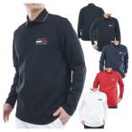 トミーヒルフィガー ゴルフ ポロシャツ メンズ 長袖 シャツ ジップアップ 吸水速乾 ストレッチ 裏起毛 ゴルフウェア ブランド 無地 ロゴ 春 秋 冬 THMA580