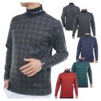 ショッピングトミー トミーヒルフィガー ゴルフ ハイネックシャツ メンズ 長袖 シャツ ハイネック 吸水速乾 ストレッチ ゴルフウェア ブランド 総柄 チェック柄 ロゴ THMA569