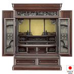 仏壇 唐木ミニ仏壇 輝 黒檀 23号 高さ71cm×巾55cm 唐木仏壇 上置き型 伝統型仏壇 国産 日本製