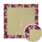 イグサ座布団 リバーシブル新錦 流れ桜 紫(藺草座布団 御前座布団)(仏壇用座布団 仏前座布団)(法事座布団 法要座布団)(仏壇 お盆 お寺用 金襴 夏用 座布団)