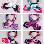 カラフル艶やかなシルク調スカーフ　シルクロードの起点【西安】からの贈り物 美品激安 60角企業制服スカーフ