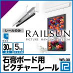 《メール便・代引き不可》お買得石膏ボード用レールのみ 【RAILSUN レールのみ 30cm】WR-30 ピクチャーレールのみ 後付専用 壁面専用