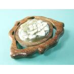 白水牛 紫陽花 ブローチ 縦62×横62ミリ 木製台  落下防止シリコン付