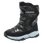 GUBARUN  ブーツ キッズ   (ブラック/グレイ 25.5cm) あったか スノーブーツ ウィンターブーツ 女の子 裏ボア スキー