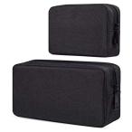 Yahoo! Yahoo!ショッピング(ヤフー ショッピング)ガジェットポーチ トラベルポーチ HDD保管バッグ・ケース 2 PCS PC周辺 小物入れ収納ポーチ USBケーブル コード まとめる（ブラック）CaseBuy