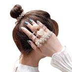 ヘアゴム ヘアアクセサリー 髪ゴム おしゃれ 大人 子供 髪飾り ラバーバンド ヘアアレンジ ビーズ パール風 ins