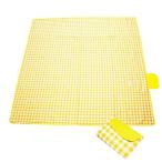 ポータブル レジャーシート ピクニックマット 大人数 厚手 防湿性 防水性 200cm×200cm (イエロー)