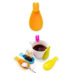 RIICHA ティーバッグ ホルダー シリコン 紐落下防止 ティーバッグ置き スプーン置き 紅茶 緑茶 コーヒー うさぎ (