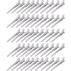 BetterJonny ダッカール ヘアクリップ プロ用 50本セット ワニ口クリップ 前髪 散髪 クリップ 美容業界 髪留め ヘアピン ワニクリップ ステンレス