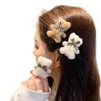 かわいいぬいぐるみクマヘアアクセサリーレディース女の子ベア頭飾りヘアピンヘアクリップ前髪クリップ８ＰＣＳセット