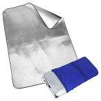 アルミレジャーシート 収納袋付き 厚手 撥水 防寒 保温 アウトドア ピクニック 花見 災害時 (200×150cm)