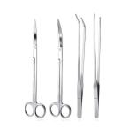 水草トリミング 用 ピンセット ハサミ ストレート カーブ 水草キット 水槽掃除 水草キット ４本セット　27cm 25.5cm