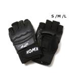 オープン フィンガー グローブ 格闘技 トレーニング エクササイズ グローブ 空手 テコンドー 握りパッド　黒 固定ベルト付き オープンフィンガー 各サイズあり