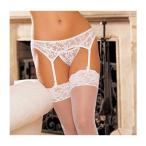 ガーターベルト 3点セット ガーターベルト Tバック ストッキング白ホワイト