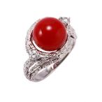 珊瑚指輪サンゴリングプラチナ3月誕...