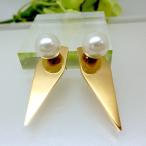 Yahoo! Yahoo!ショッピング(ヤフー ショッピング)ピアス パール スタッド パーツ ゴールド色 プレート 2way フォーマル bkp プチプラ pti （fa）