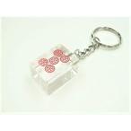  прозрачный маджонг пирог ( большой ) брелок для ключа [ красный u- булавка ]