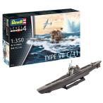 ドイツレベル(Revell) 1/350 ドイツ 潜水艦 Type 7 C/41 プラモデル 05154
